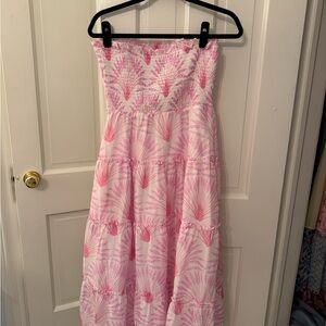Pink Patterned Maxi Dress